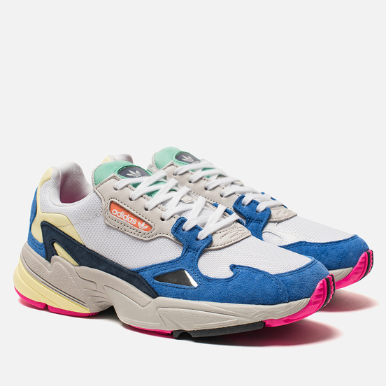 Adidas falcon white white blue bb9174 on sale