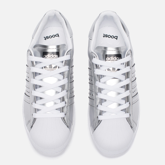 Женские кроссовки adidas Originals Superstar Boost Silver Metallic/White