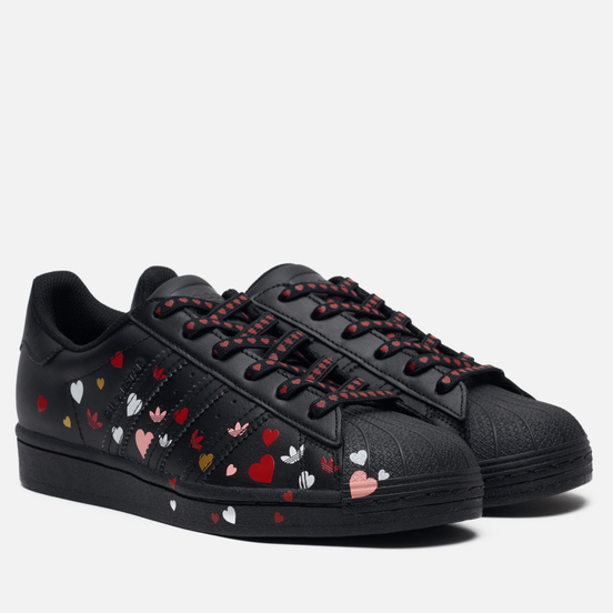 Женские кроссовки adidas Originals Superstar Valentine’s Day Core Black/Cloud White/Glory Pink