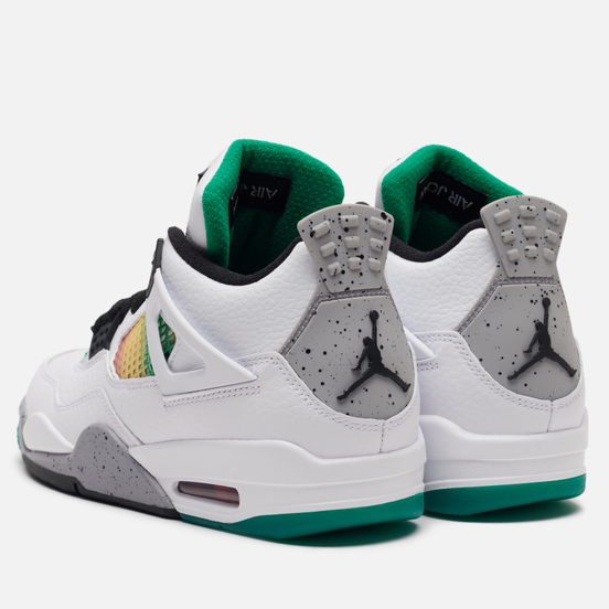 Женские кроссовки Jordan Air Jordan 4 Retro White/Black/University Red/Lucid Green