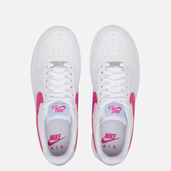 Женские кроссовки Nike Air Force 1 '07 White/Fire Pink/Hydrogen Blue