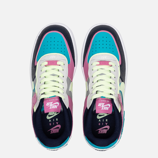 Женские кроссовки Nike Air Force 1 Shadow SE Light Smoke Grey/Barely Volt/Oracle Aqua