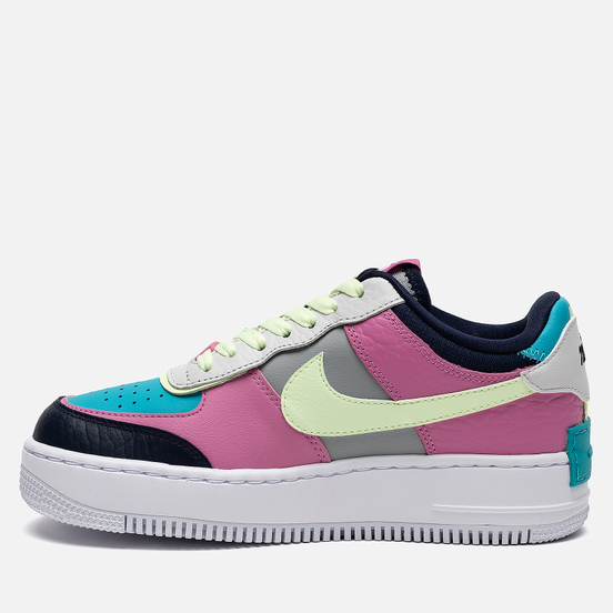 Женские кроссовки Nike Air Force 1 Shadow SE Light Smoke Grey/Barely Volt/Oracle Aqua