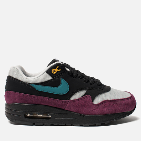 Женские кроссовки Nike Air Max 1 Black/Geode Teal/Light Silver/Bordeaux