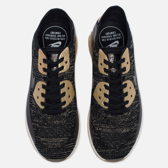 Женские кроссовки Nike Air Max 90 Ultra 2.0 Flyknit Metallic Black/Black