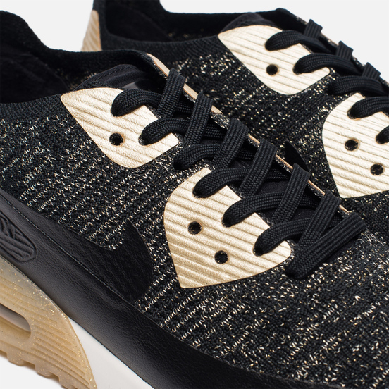 Женские кроссовки Nike Air Max 90 Ultra 2.0 Flyknit Metallic Black/Black