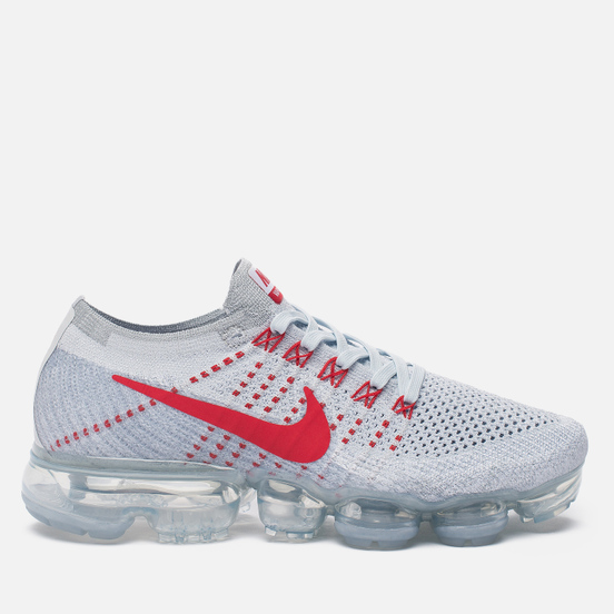 Женские кроссовки Nike Air Vapormax Flyknit Pure Platinum/University Red/Wolf Grey