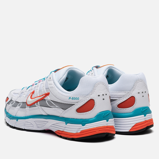 Женские кроссовки Nike P-6000 White/White/Oracle Aqua/Magic Flamingo