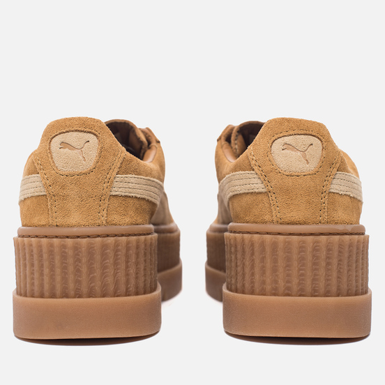 Женские кроссовки Puma x Rihanna Fenty Cleated Creeper Suede Golden Brown/Lark