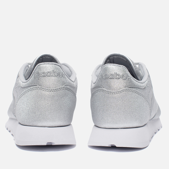Женские кроссовки Reebok Classic Leather Diamond Silver Metallic/Snow Grey/White