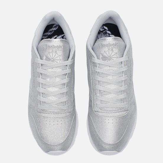 Женские кроссовки Reebok Classic Leather Diamond Silver Metallic/Snow Grey/White