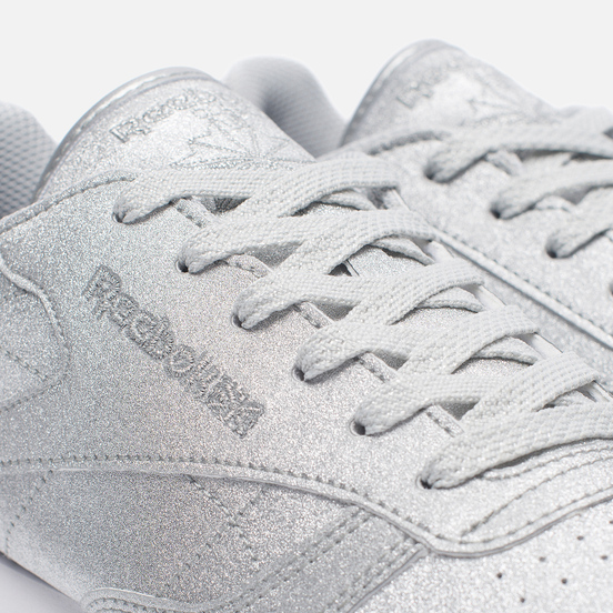 Женские кроссовки Reebok Classic Leather Diamond Silver Metallic/Snow Grey/White