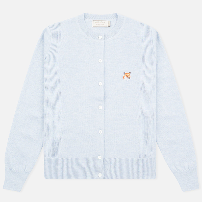 Maison Kitsune Merinos Fancy R Neck W611 LBLUM