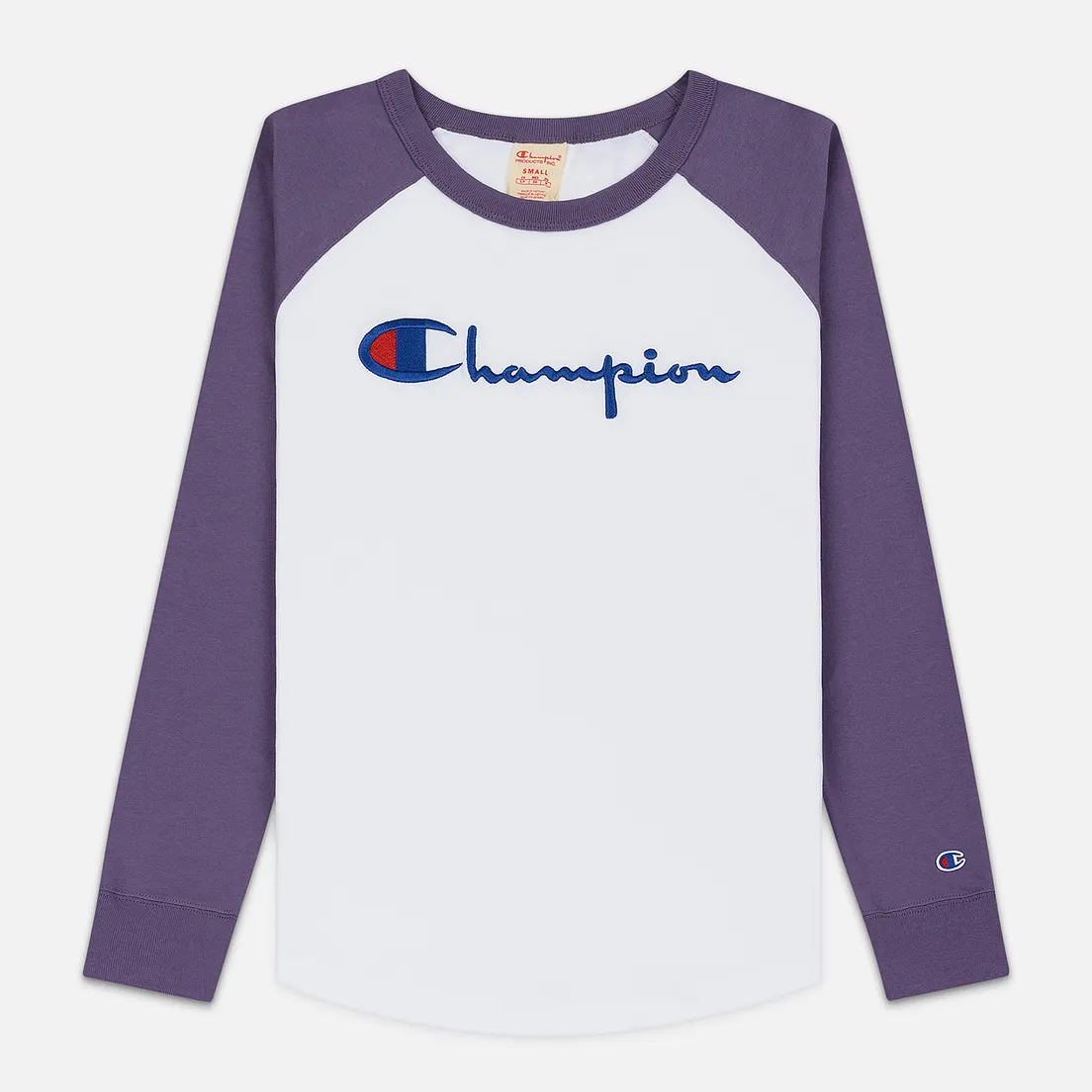 Champion Reverse Weave Женский лонгслив Big Script Color Block Crew Neck