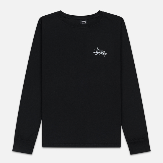 Женский лонгслив Stussy Basic Logo Pigment Dyed Black
