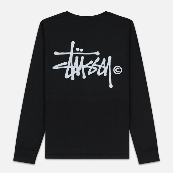 Женский лонгслив Stussy Basic Logo Pigment Dyed Black