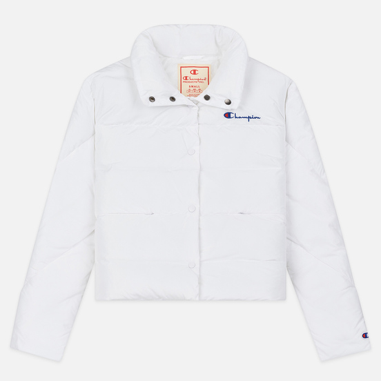 Женский пуховик Champion Reverse Weave Back Script Puff White