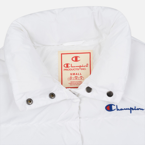 Женский пуховик Champion Reverse Weave Back Script Puff White