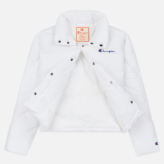 Женский пуховик Champion Reverse Weave Back Script Puff White