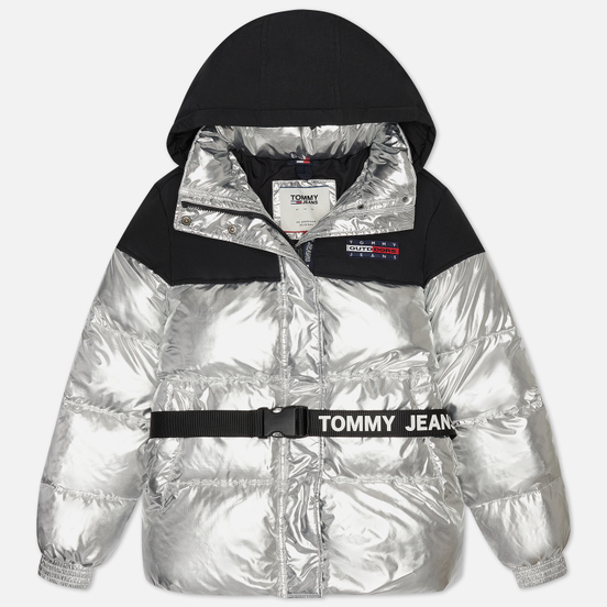 Женский пуховик Tommy Jeans Mix Media Belted Silver