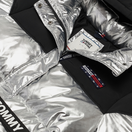 Женский пуховик Tommy Jeans Mix Media Belted Silver