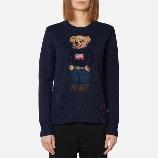 Женский свитер Polo Ralph Lauren Bear USA Flag Navy/Multicolor