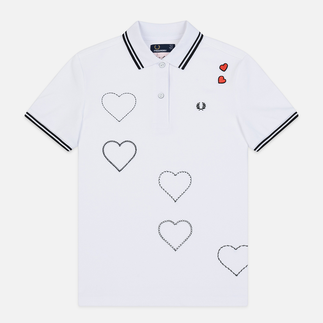 Fred Perry Женское поло x Amy Winehouse Embroidered Heart Pique