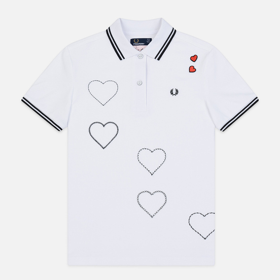 Женское поло Fred Perry x Amy Winehouse Embroidered Heart Pique White