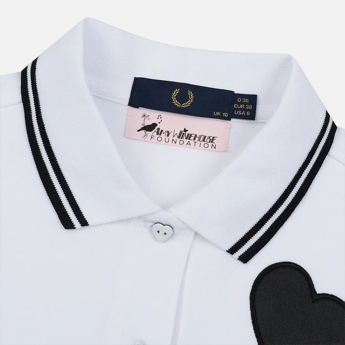 Fred Perry Женское поло x Amy Winehouse Heart Detail Pique
