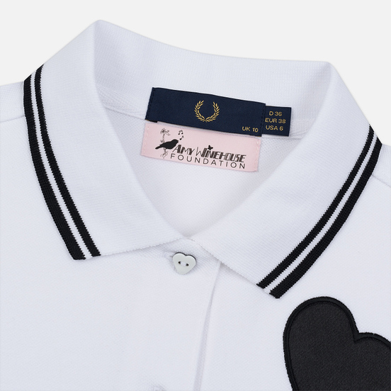 Женское поло Fred Perry x Amy Winehouse Heart Detail Pique White