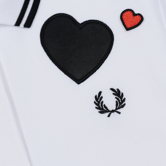 Женское поло Fred Perry x Amy Winehouse Heart Detail Pique White