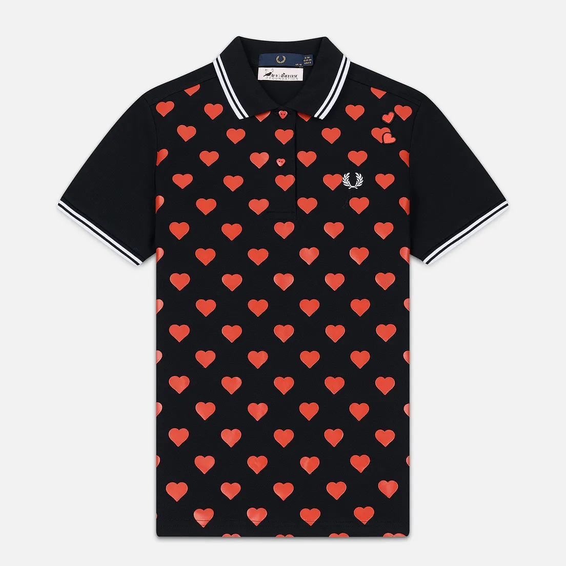 Fred Perry Женское поло x Amy Winehouse Heart Print Pique
