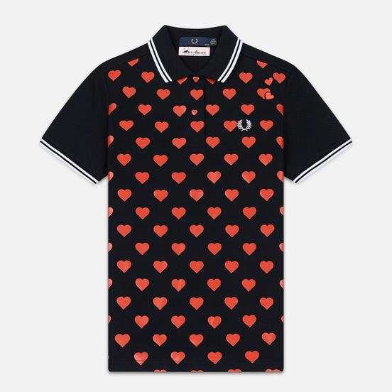 Женское поло Fred Perry x Amy Winehouse Heart Print Pique Black