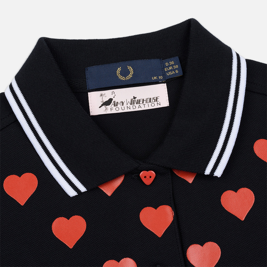 Женское поло Fred Perry x Amy Winehouse Heart Print Pique Black