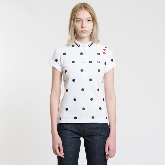 Женское поло Fred Perry x Amy Winehouse Polka Dot Pique White