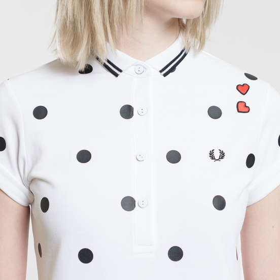 Женское поло Fred Perry x Amy Winehouse Polka Dot Pique White