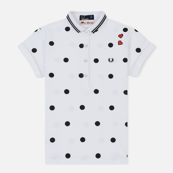 Женское поло Fred Perry x Amy Winehouse Polka Dot Pique White