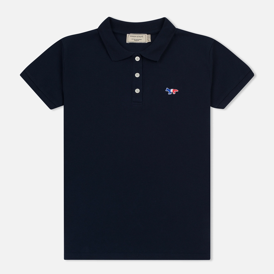 Maison Kitsune Женское поло Tricolor Fox Patch
