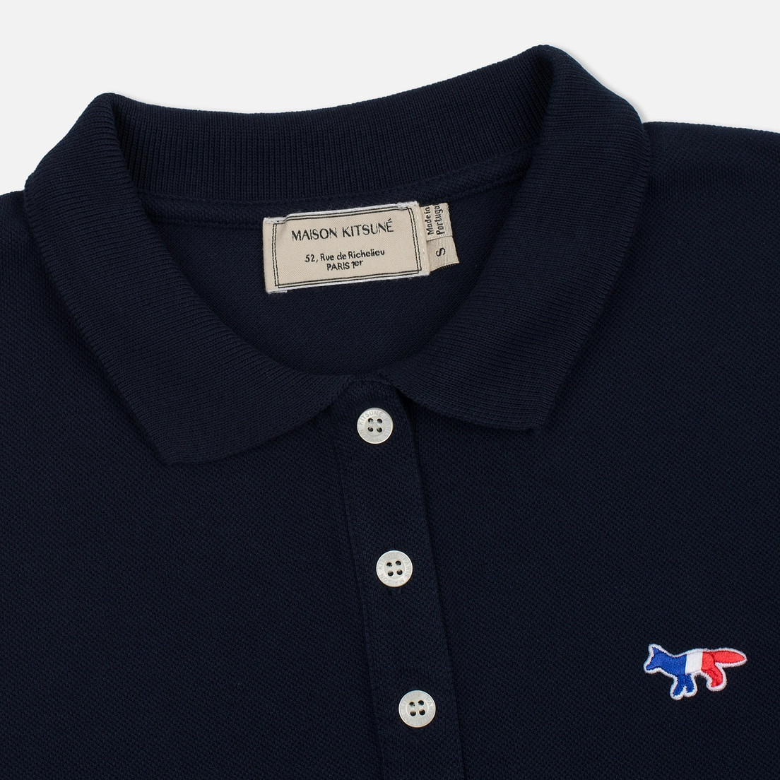 Maison Kitsune Женское поло Tricolor Fox Patch