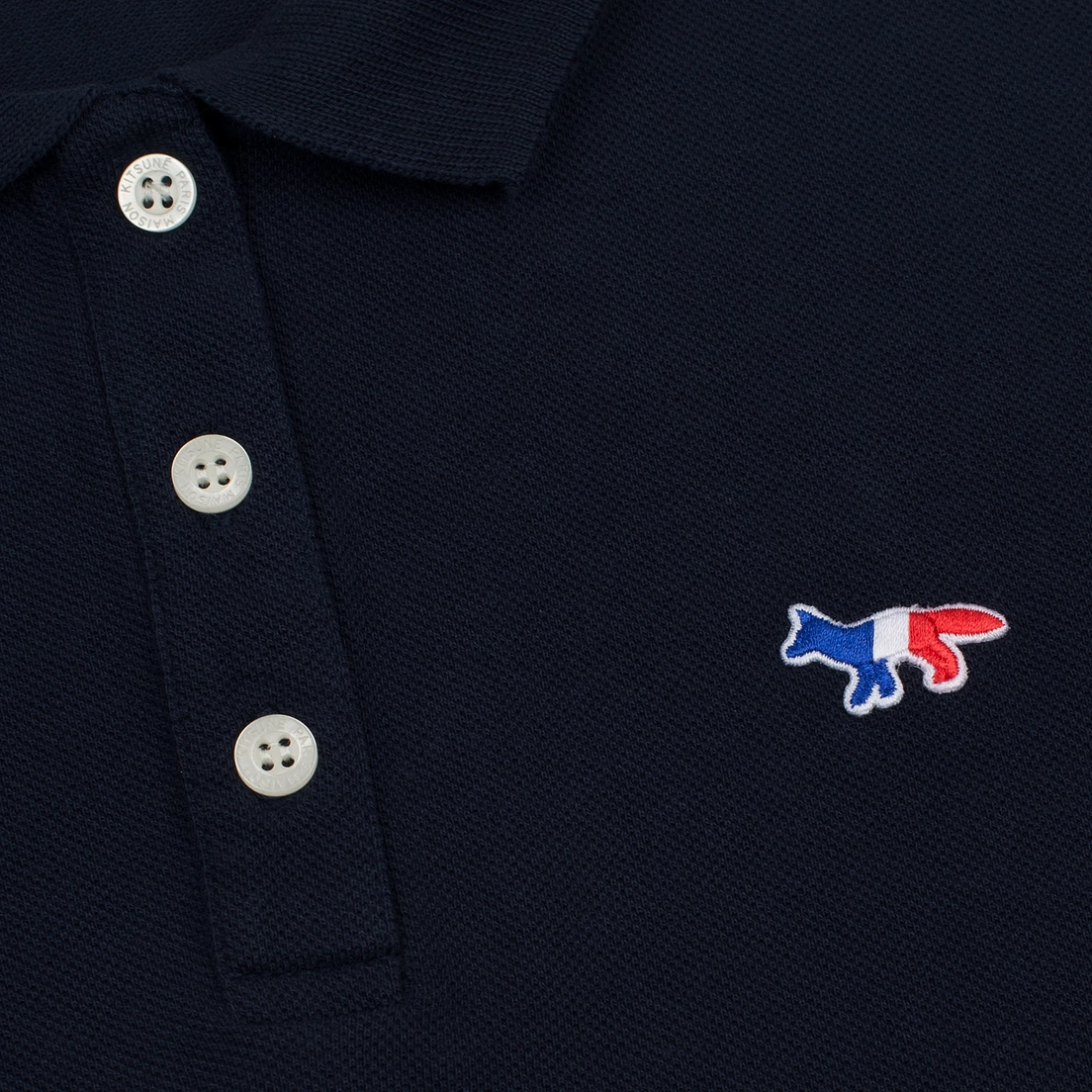 Maison Kitsune Женское поло Tricolor Fox Patch