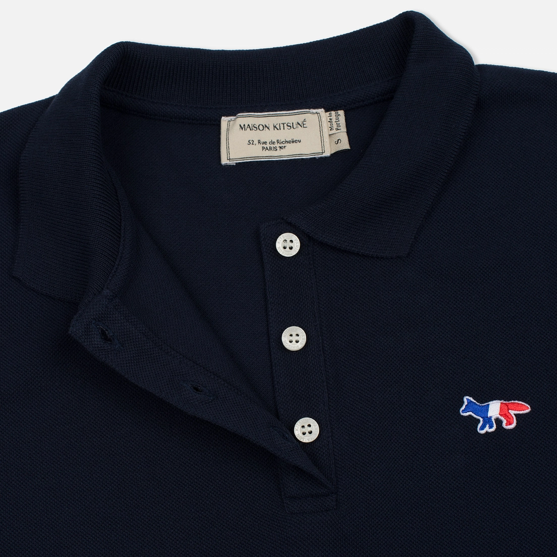 Maison Kitsune Женское поло Tricolor Fox Patch