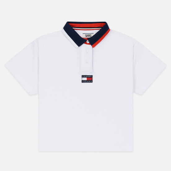 Женское поло Tommy Jeans Tommy Badge Classic White