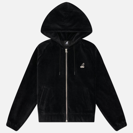 Женская толстовка Kangol Corduroy Hood Zip-Up, цвет чёрный, размер L