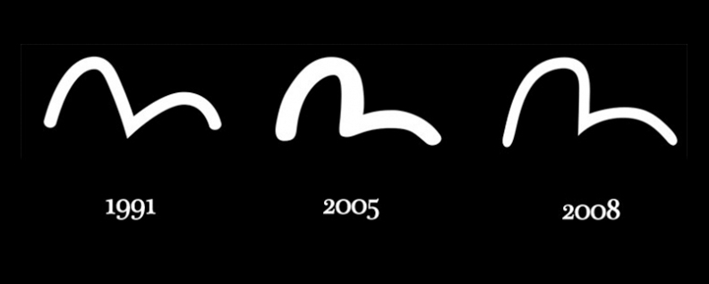 Развитие логотипа «галки» японского бренда